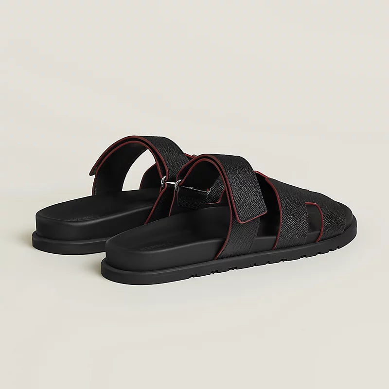 Hermès Chypre Sandals – Epsom Calfskin Black Edition