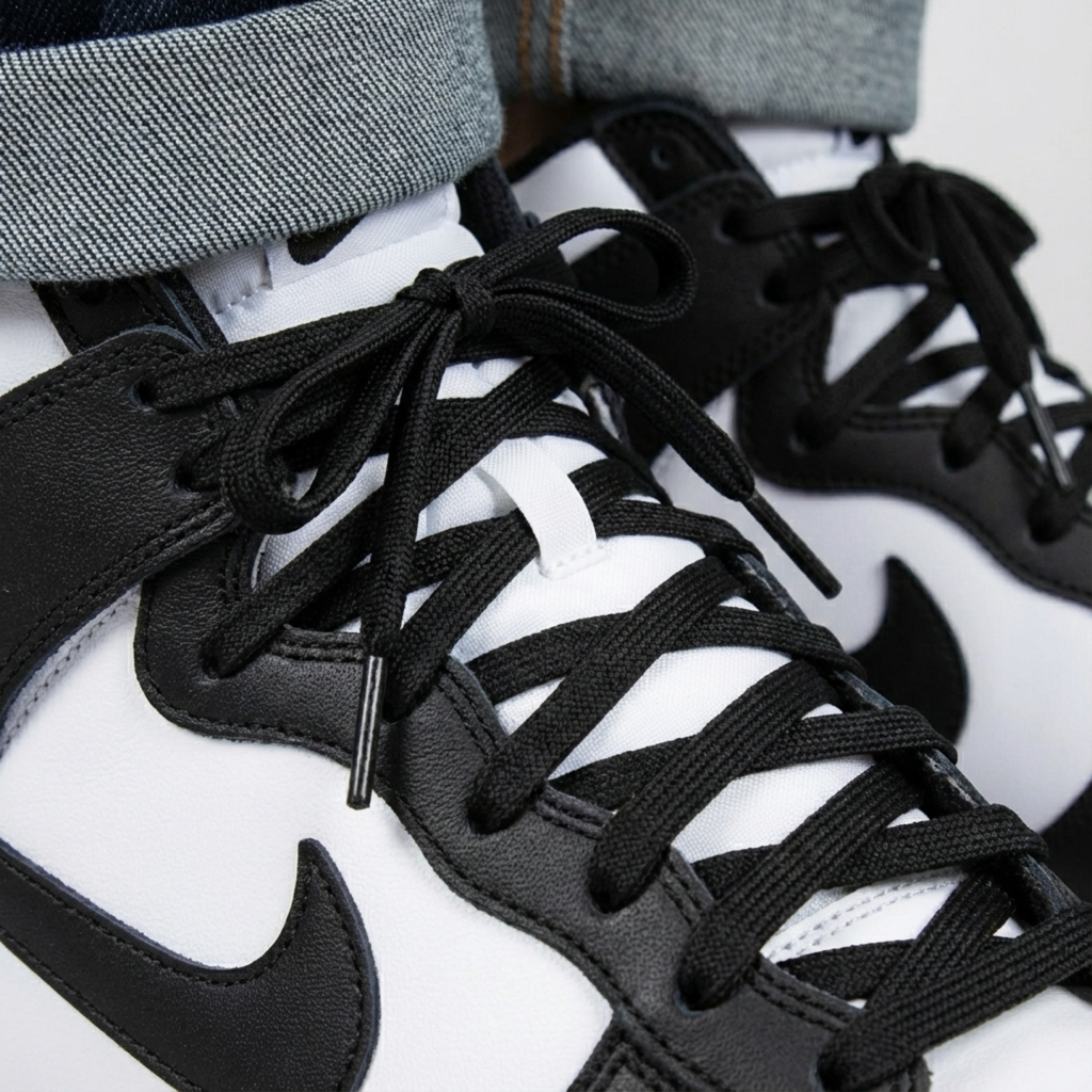 Classic Black Flat Shoelaces | Jordan Shoelaces, Nike Shoelaces, Air Force 1 Shoelaces By KNOTTY by KNOTTY