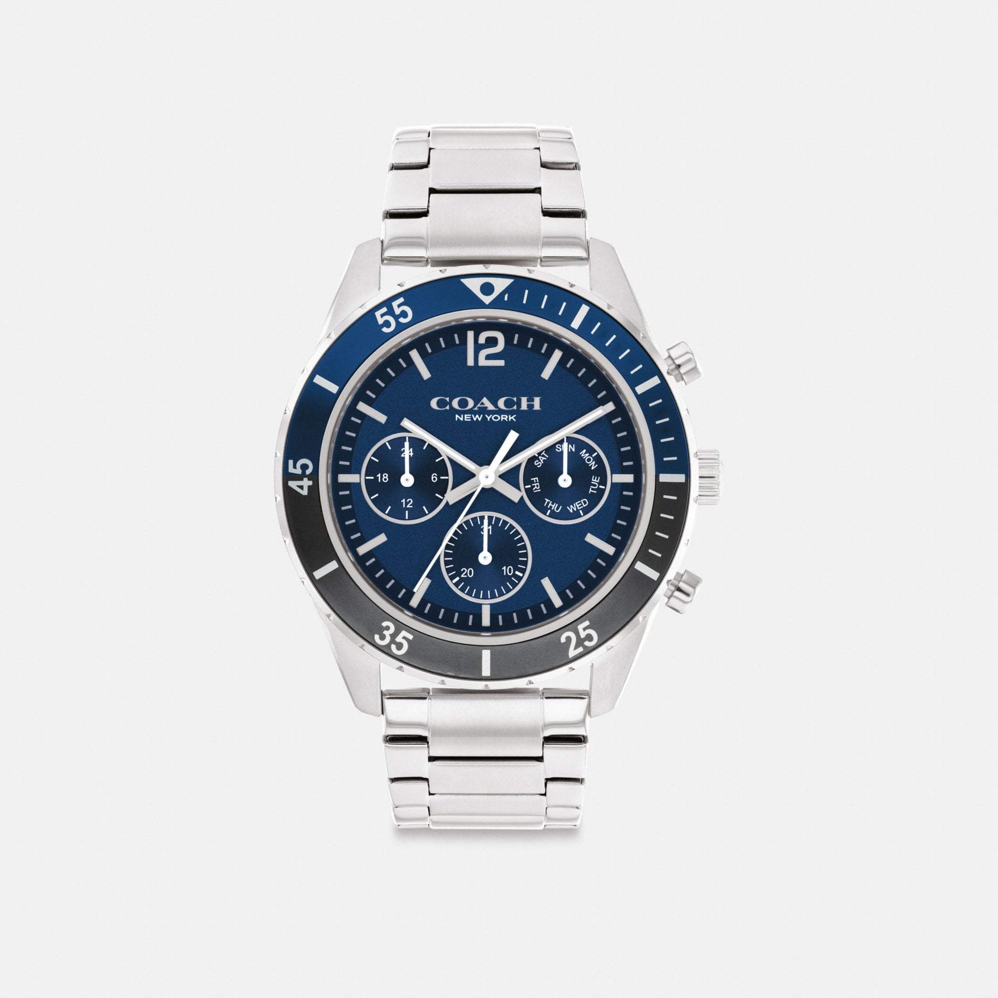 Men's Coach Cole Watch, 44 Mm in Stainless Steel, style CO350 #color_Stainless Steel — front view