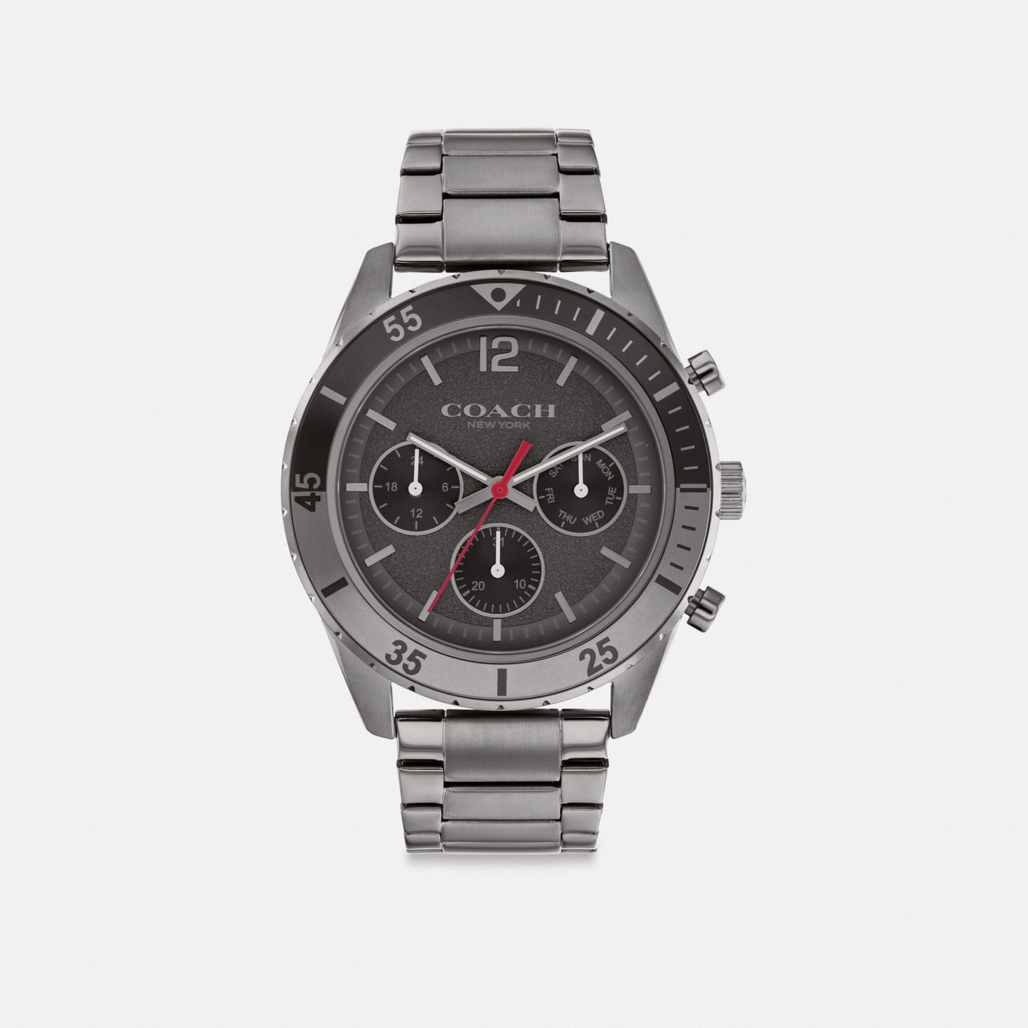 Men's Coach Cole Watch, 44 Mm in Dark Grey, style CO352 #color_Dark Grey — front view