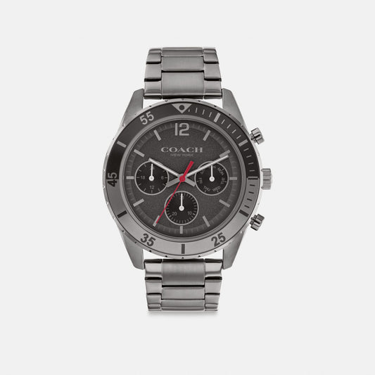 Men's Coach Cole Watch, 44 Mm in Dark Grey, style CO352 #color_Dark Grey — front view