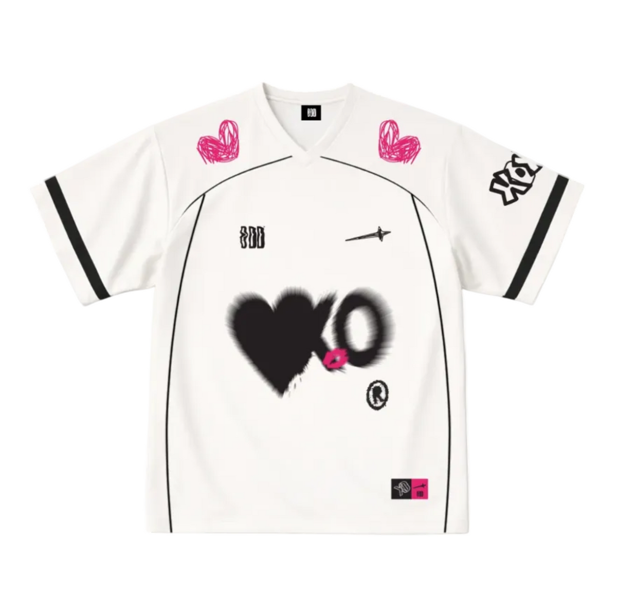 Comet x Odd Scribbled Heart White Jersey by oddnoteven