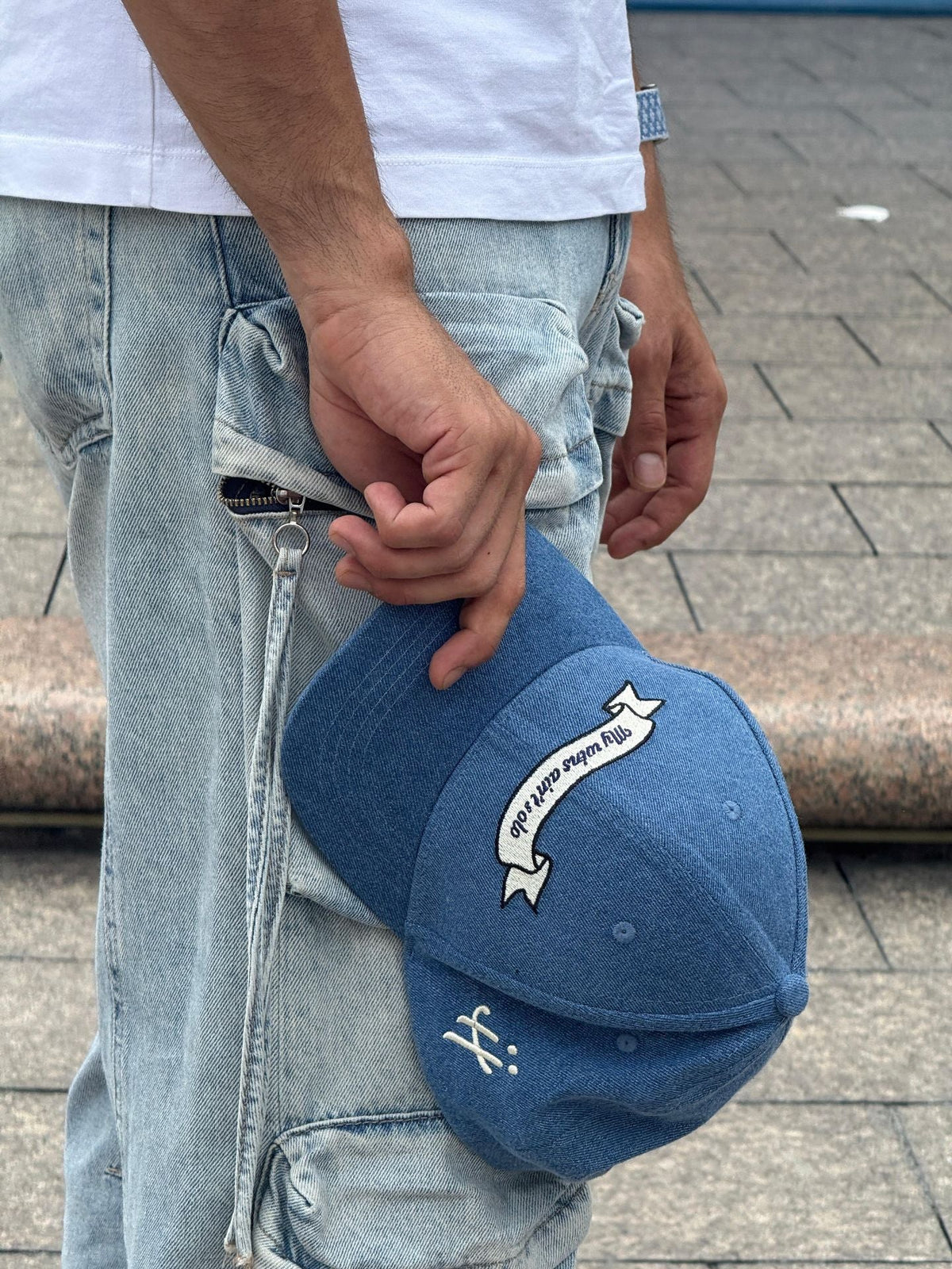 "Grateful for every hand that helped" denim cap by HUMBLEHEADS