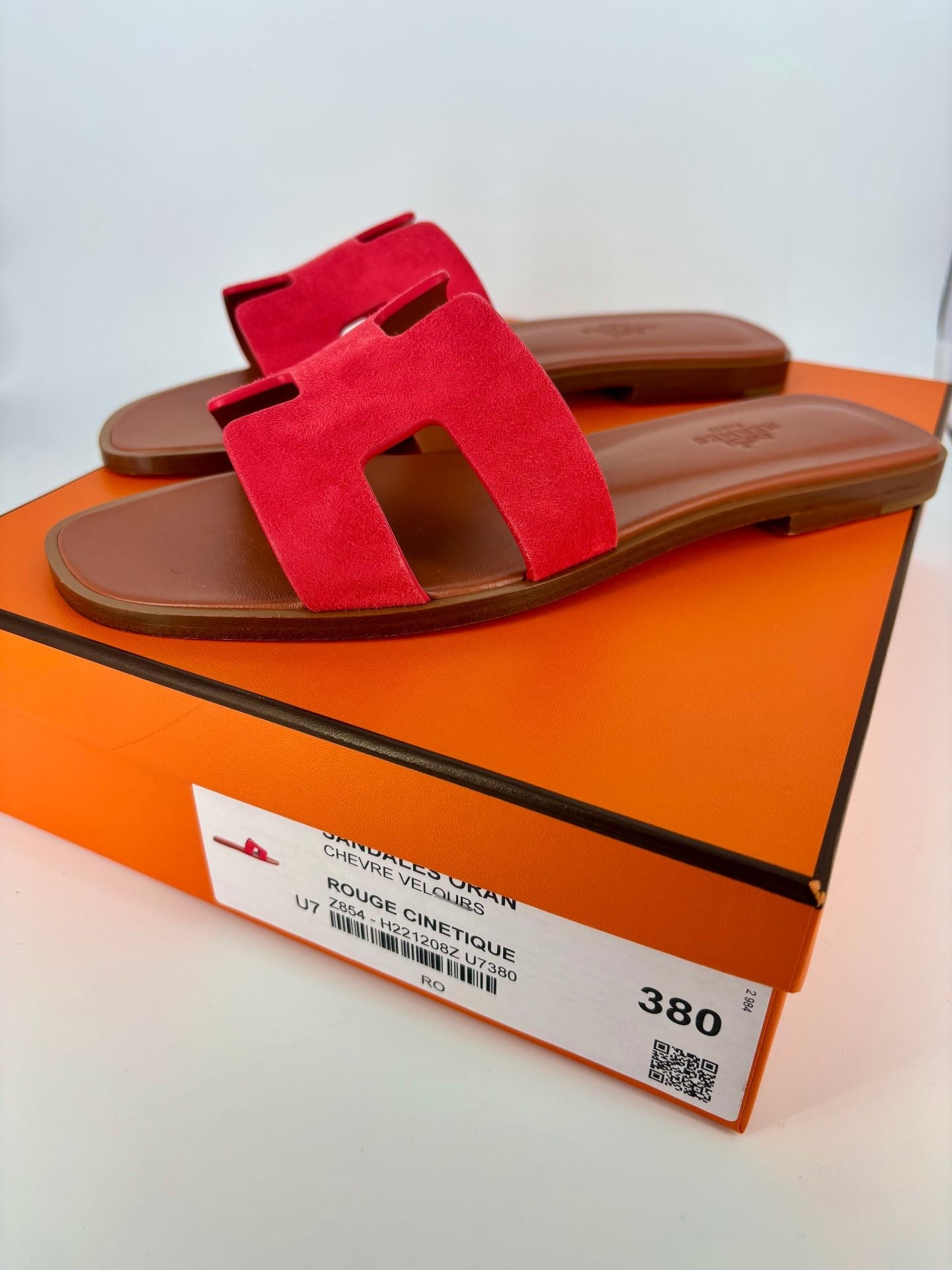 Hermès Oran Sandals – Red Suede Leather Edition