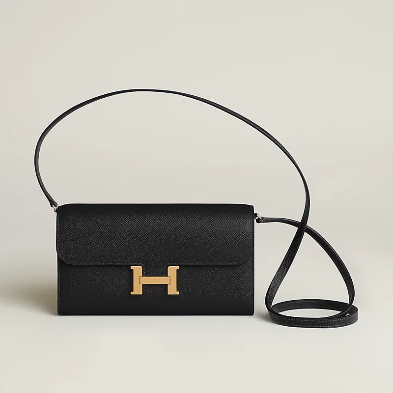 Hermès Epsom Calfskin Long Wallet – Noir with Gold Hardware - Zeuskicks
