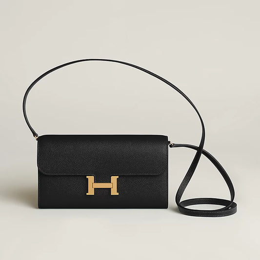 Hermès Epsom Calfskin Long Wallet – Noir with Gold Hardware - Zeuskicks