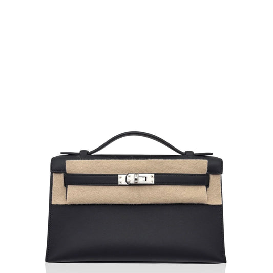 Hermès Kelly Pochette – Swift Leather 89 Noir with Palladium Hardware - Zeuskicks