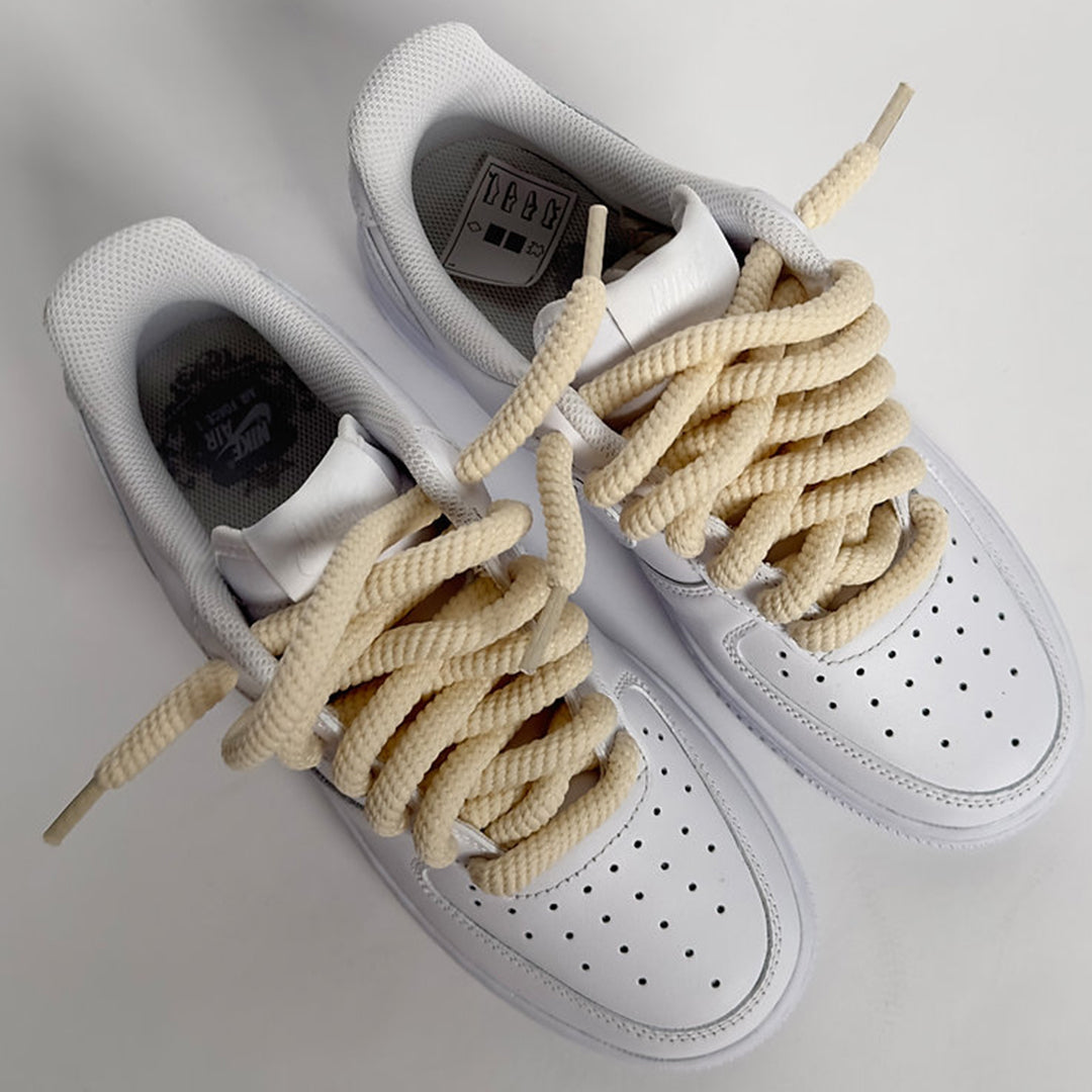 Cream Wired Rope Shoelaces | Premium Sneaker Laces – KNOTTY by KNOTTY