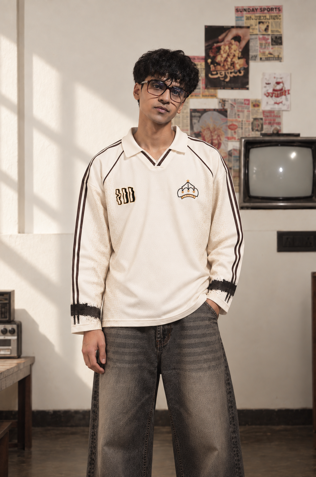 Crowned White Retro Polo by oddnoteven