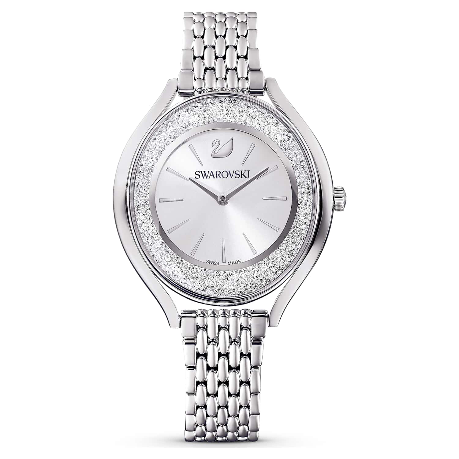 Swarovski Crystalline aura watch, Swiss Made, Metal bracelet, Silver tone, Stainless steel — product photo (5519462)