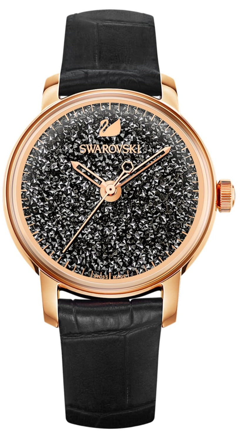 Swarovski Crystalline watch, Leather strap, Black Crystalline, Stainless Steel — product photo (5295377)
