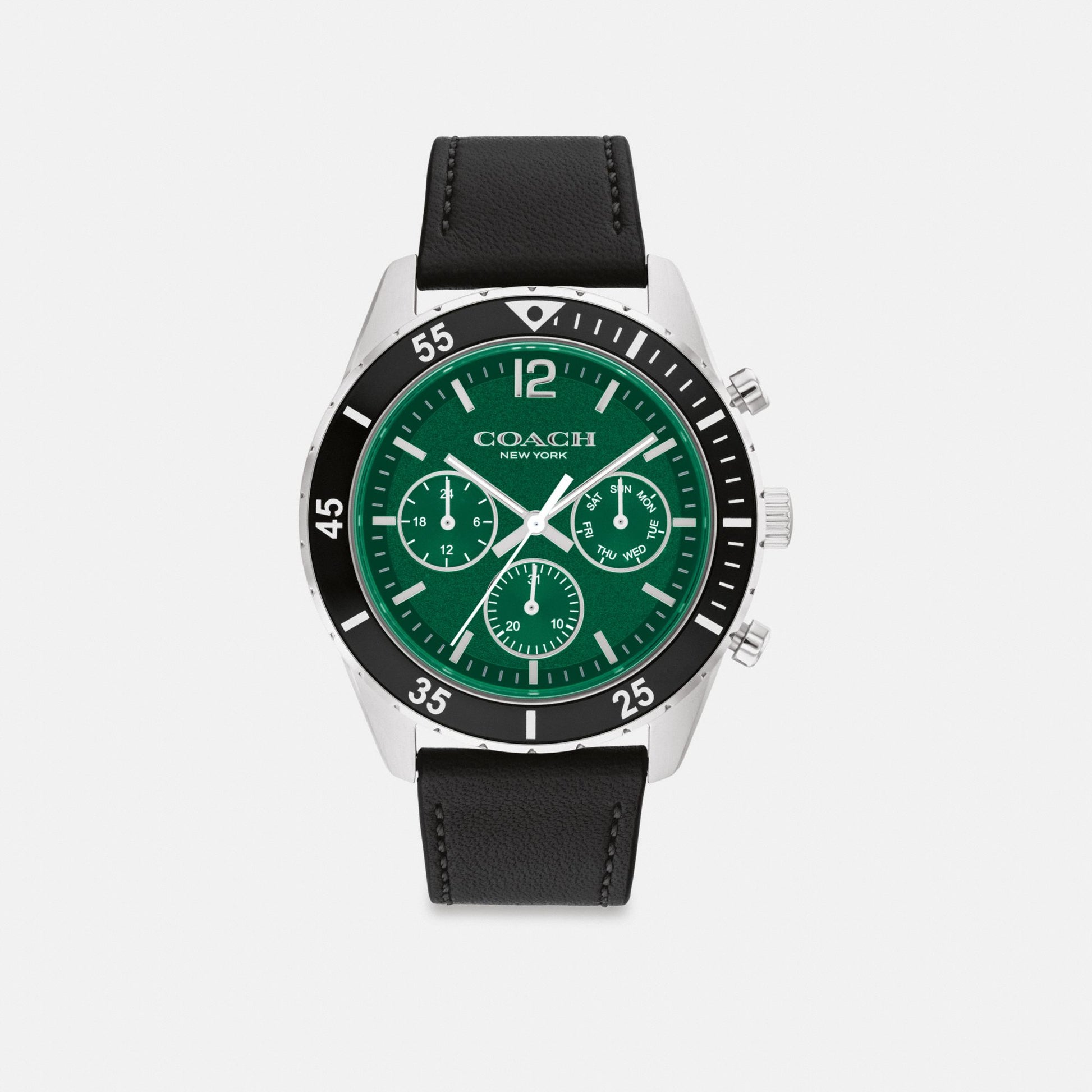 Men's Coach Cole Watch, 44 Mm in Black, style CS629 #color_Black — front view
