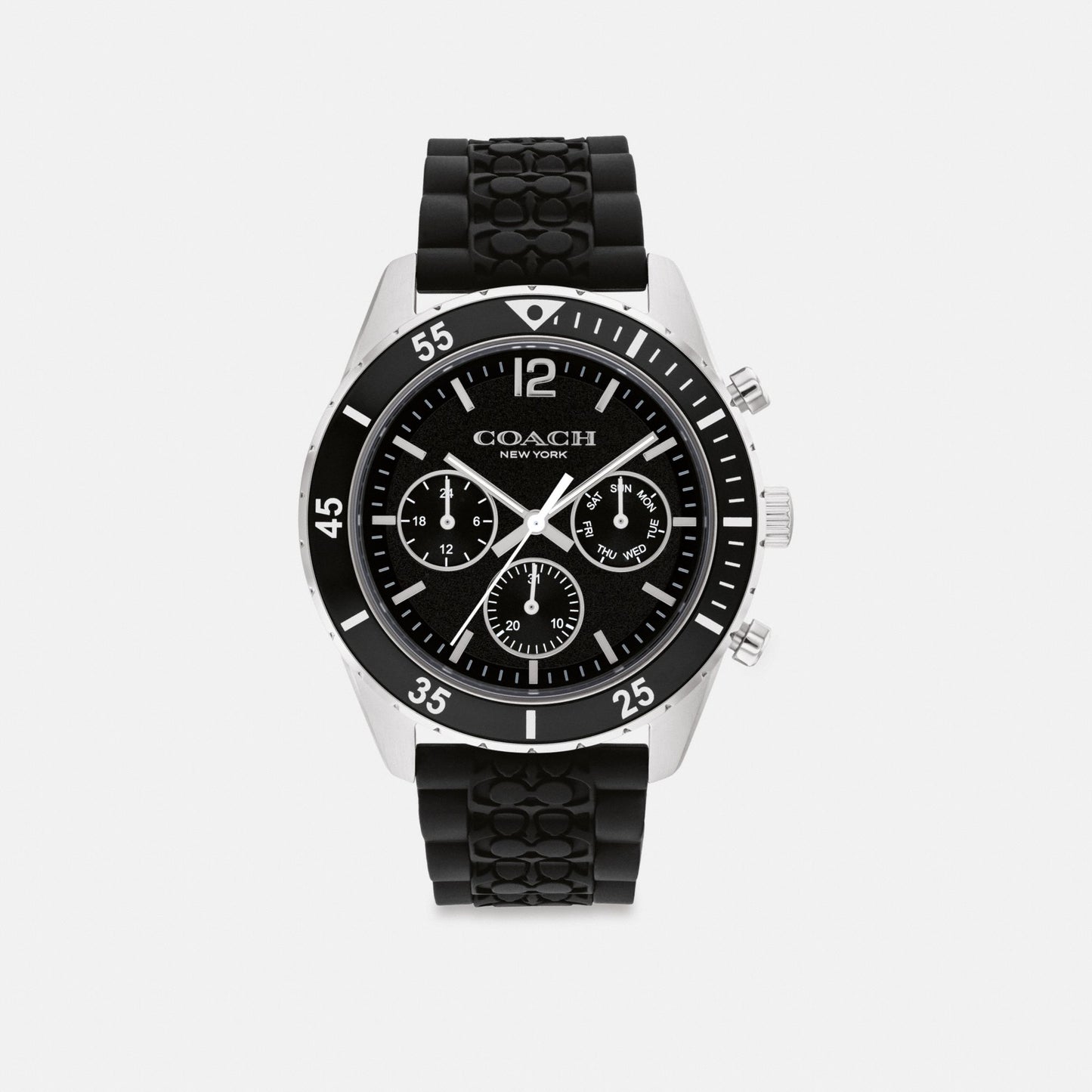 Men's Coach Cole Watch, 44 Mm in Black, style CS634 #color_Black — front view