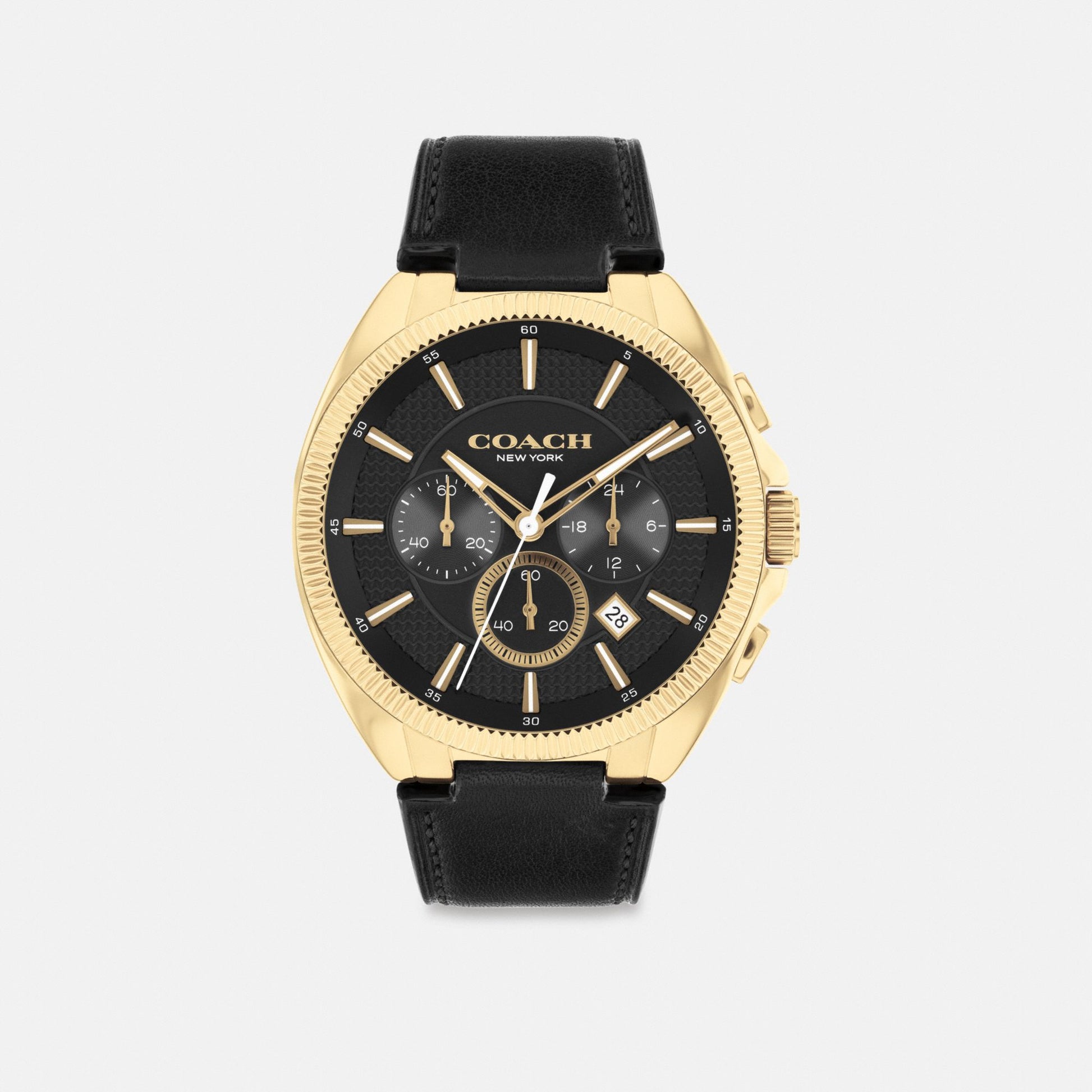 Men's Coach Jackson Watch, 45 Mm in Black, style CS974 #color_Black — front view