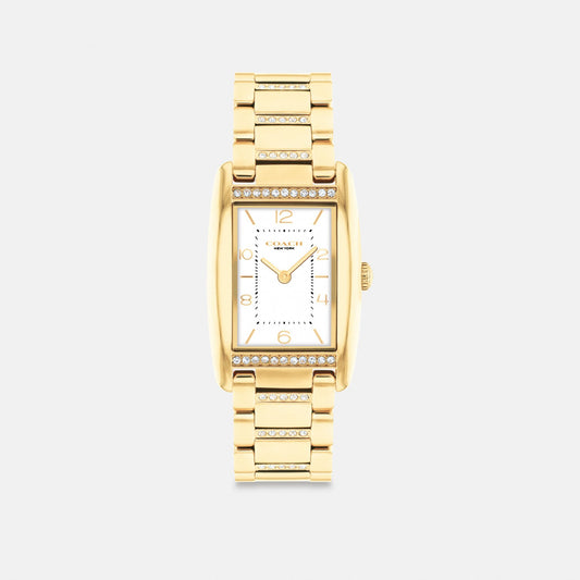 Women's Coach Reese Watch, 24 Mm X 35 Mm in Gold, style CU325 #color_Gold — front view