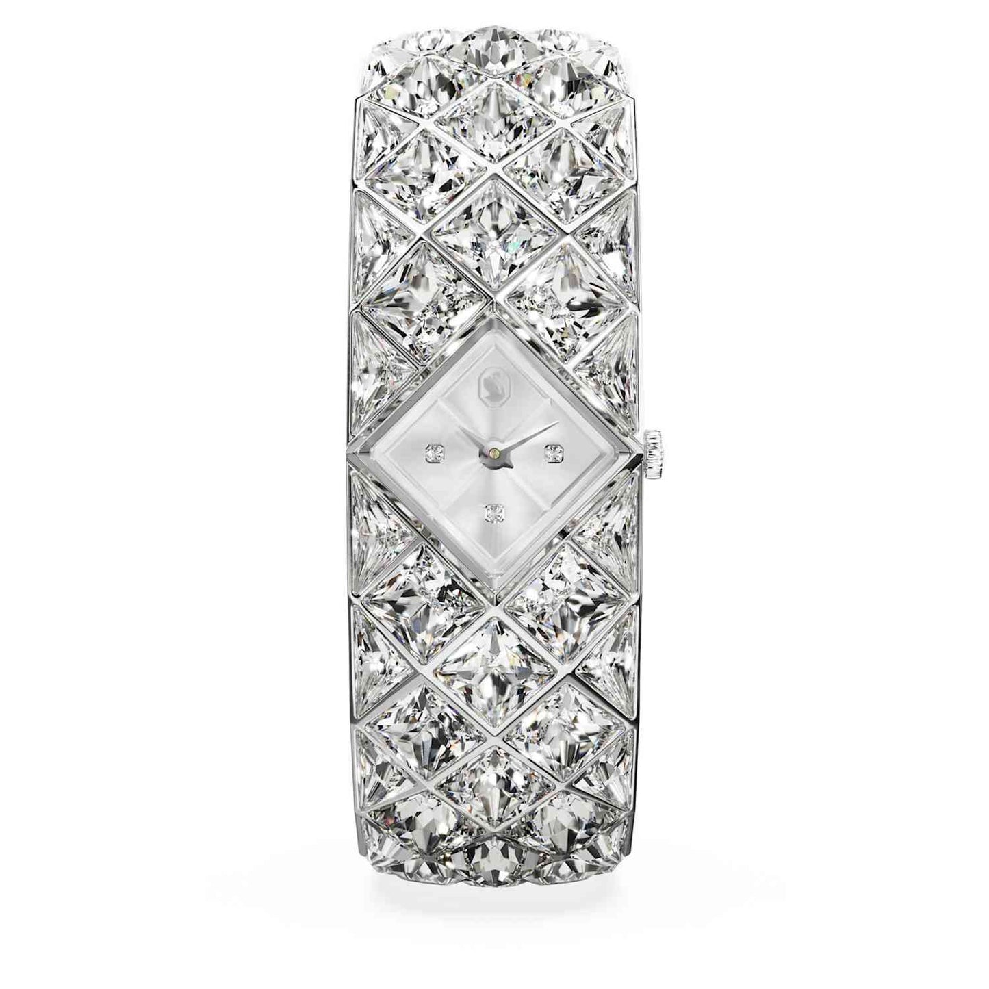 Curiosa bangle watch, Crystal bracelet, Silver tone, Stainless steel