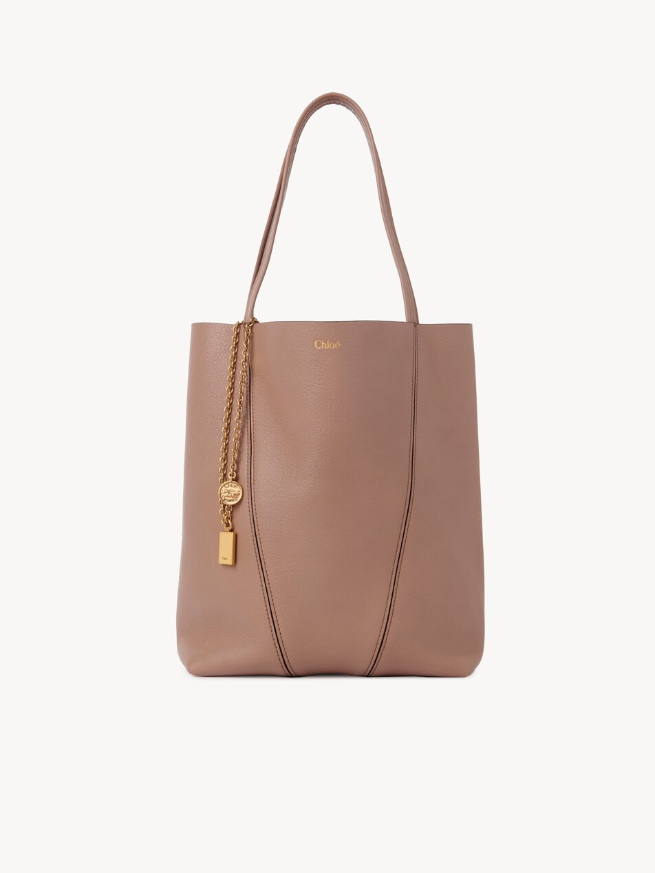 CHLOE Spin tote bag in grained leather Woodrose by CHLOE