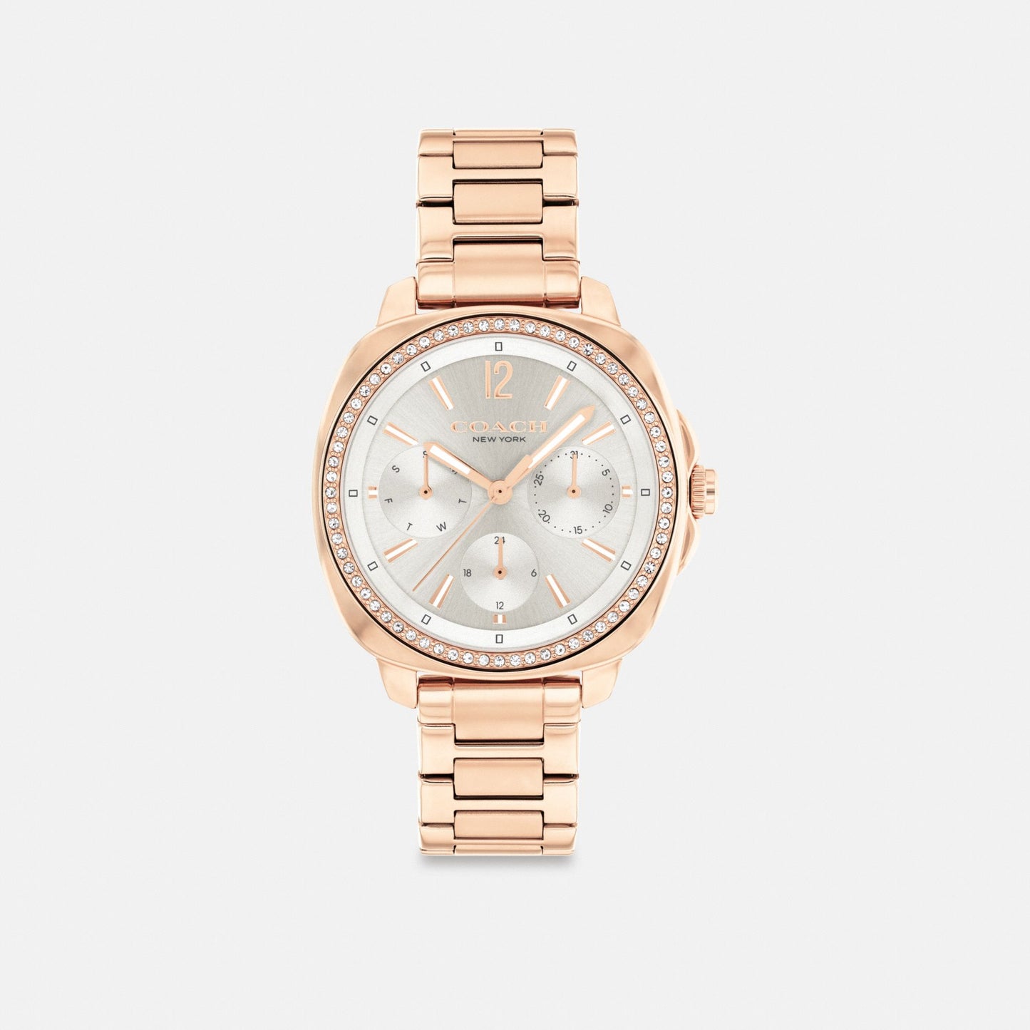 Women's Coach Kitt Chronograph Watch, 34 Mm in Rose Gold, style CX856 #color_Rose Gold — front view