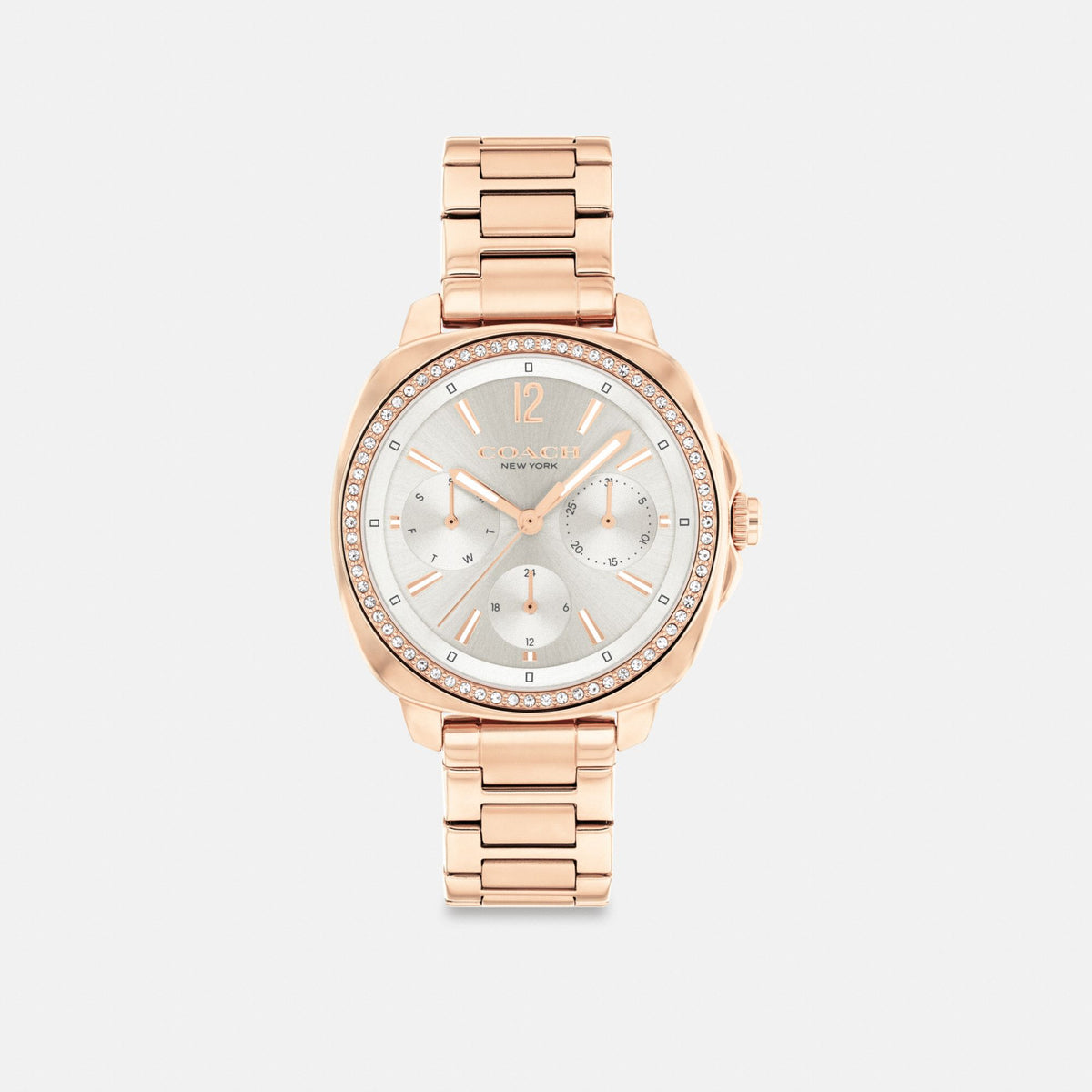 Women's Coach Kitt Chronograph Watch, 34 Mm in Rose Gold, style CX856 #color_Rose Gold — front view