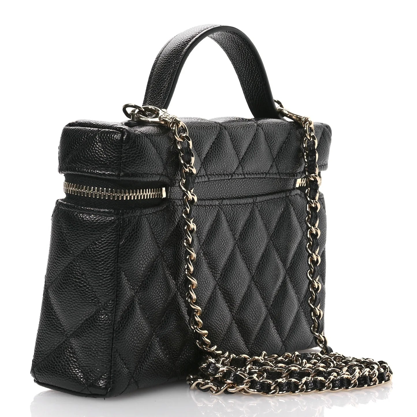 Chanel Caviar Quilted Slim Vanity with Chain – Black - Zeuskicks