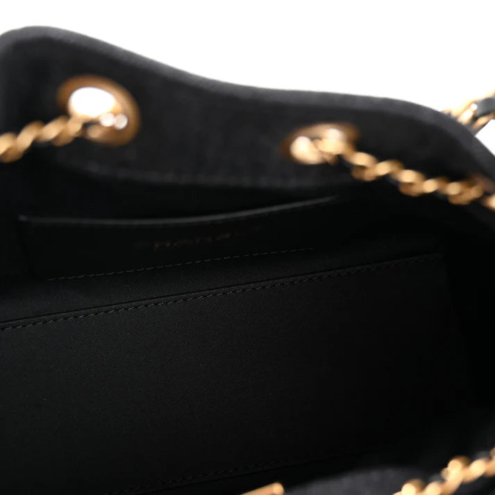 Chanel Washed Denim Quilted Mini “Chanel 25” Handbag – Black