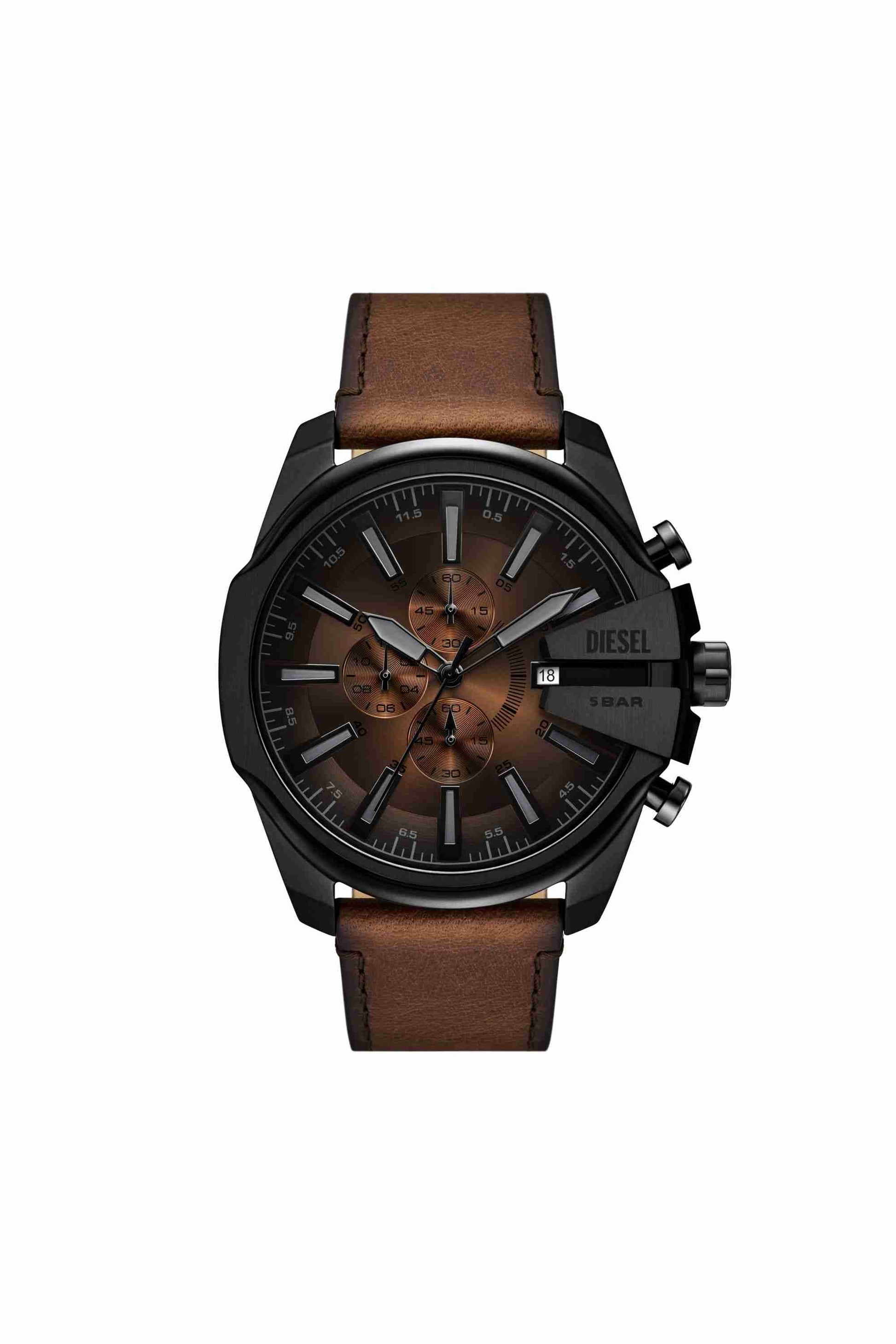 Brown Mega Chief Slim brown leather watch