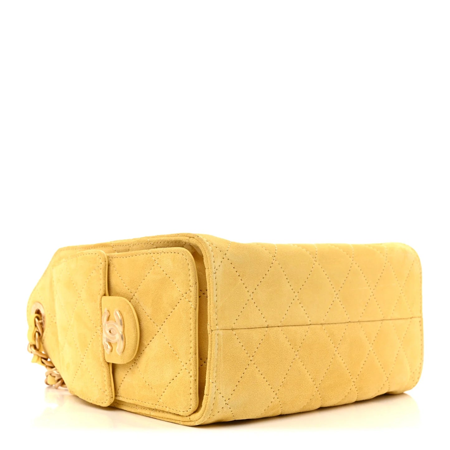 Chanel Mini 25 Handbag – Quilted Suede in Yellow with Aged Gold Hardware - Zeuskicks