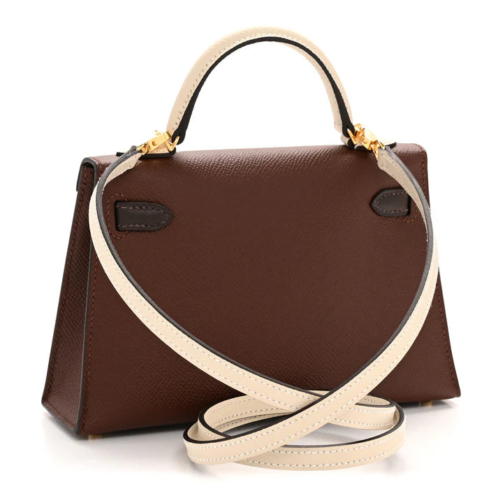 Hermès Mini Kelly 20 Sellier – Tri-Color Terre / Ebene / Craie Epsom - Zeuskicks