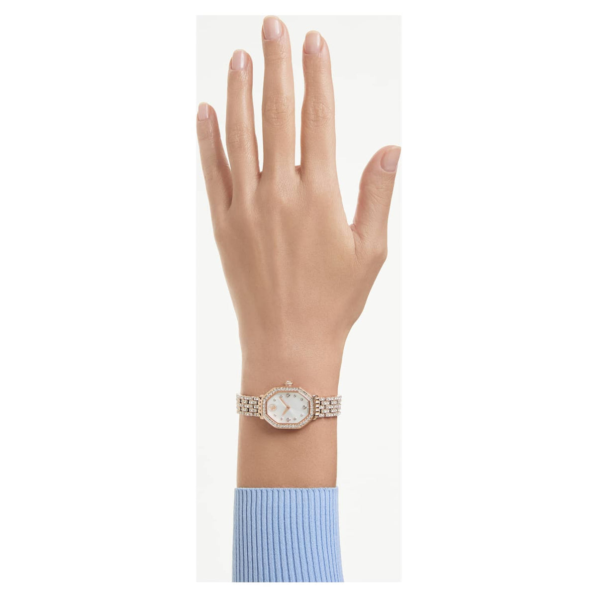 Dextera octagon watch, Swiss Made, Metal bracelet, Rose gold tone, Rose gold-tone finish
