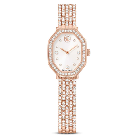 Dextera octagon watch, Swiss Made, Metal bracelet, Rose gold tone, Rose gold-tone finish