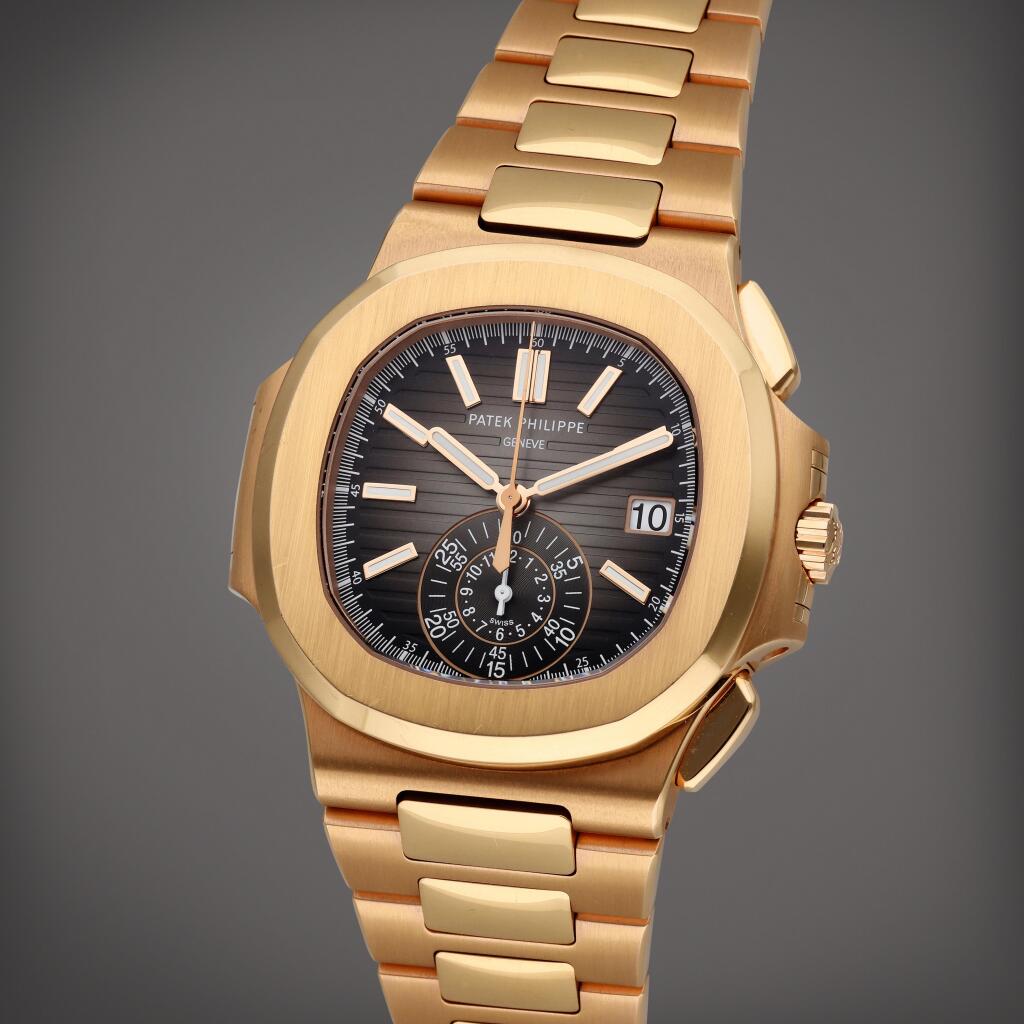 Men’s Patek Philippe Nautilus 5980/1R-001 Rose Gold Automatic Chronograph Watch