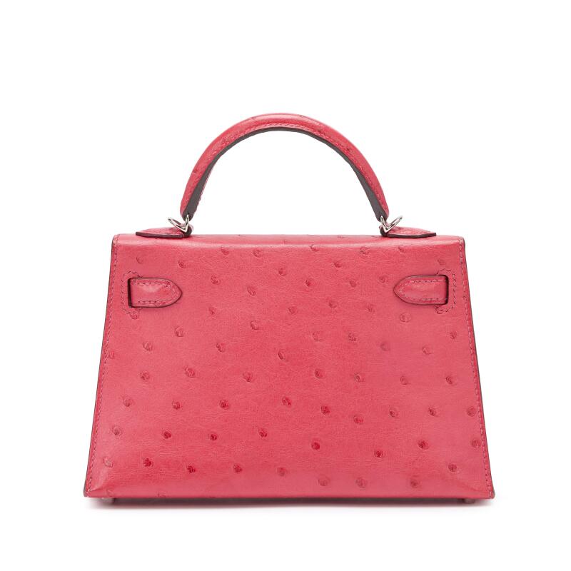 Hermès Mini Kelly II 20 – Rose Tyrien Ostrich with Palladium Hardware - Zeuskicks
