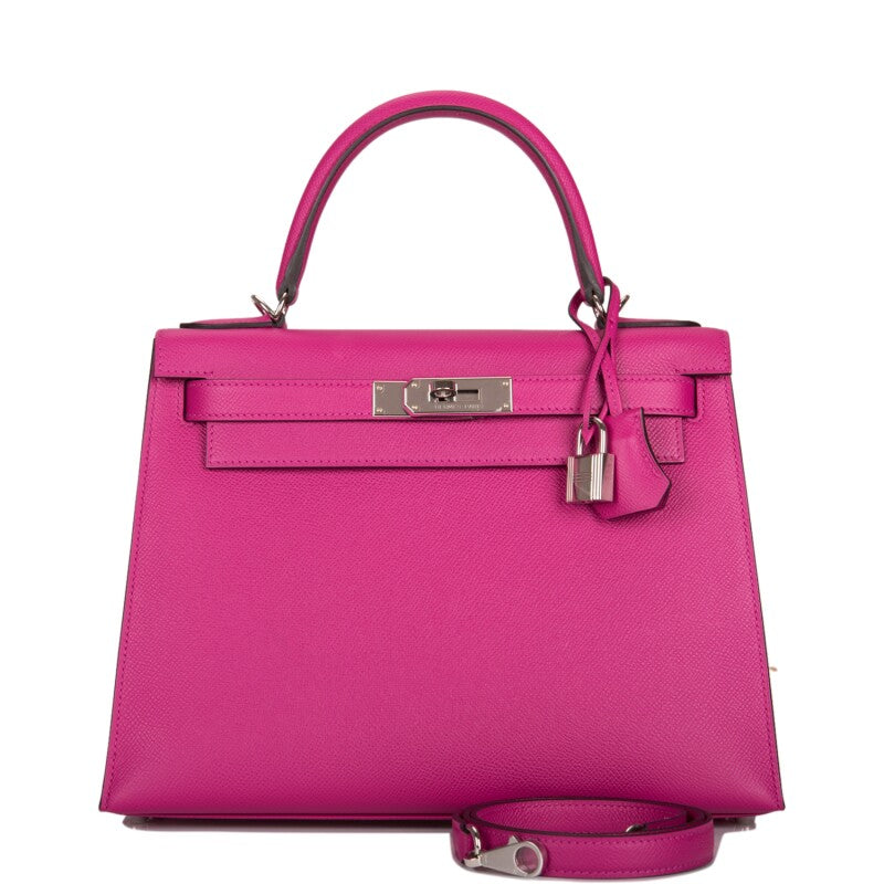 Hermès Kelly 28 Sellier – Rose Pourpre Epsom with Palladium Hardware - Zeuskicks