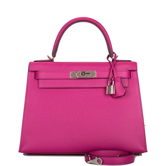 Hermès Kelly 28 Sellier – Rose Pourpre Epsom with Palladium Hardware - Zeuskicks