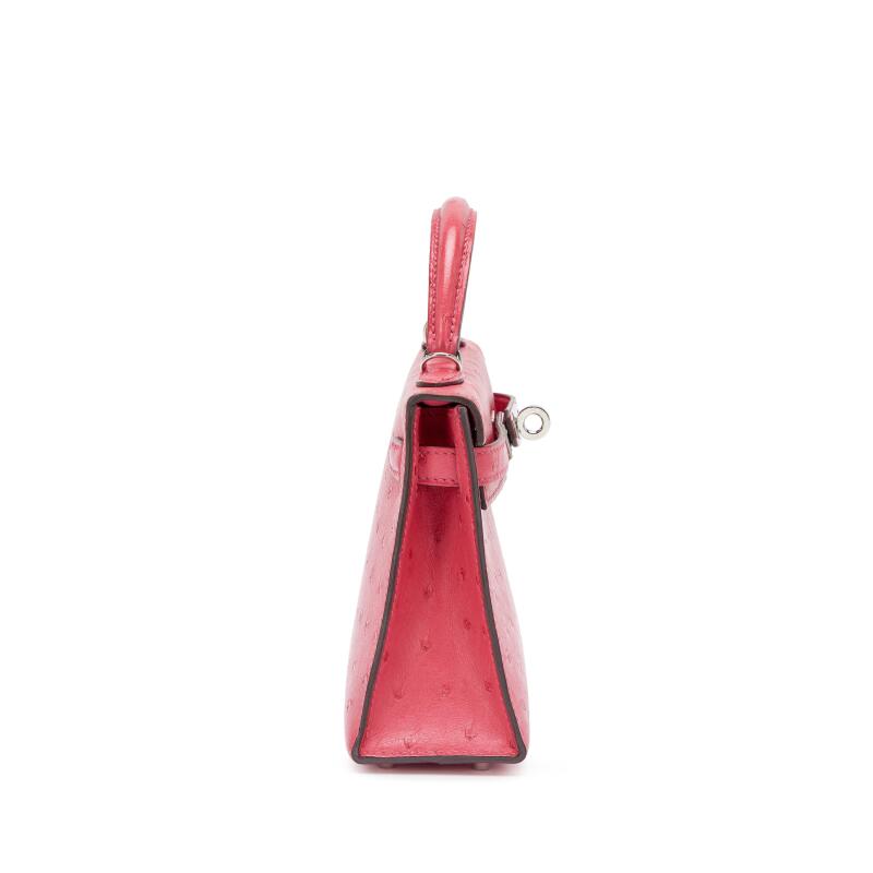 Hermès Mini Kelly II 20 – Rose Tyrien Ostrich with Palladium Hardware - Zeuskicks