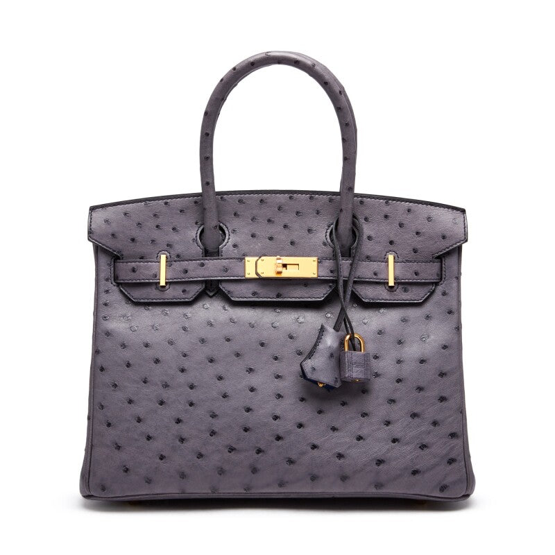 Hermès Birkin 30 HSS — Gris Agate Ostrich Leather Gold Hardware