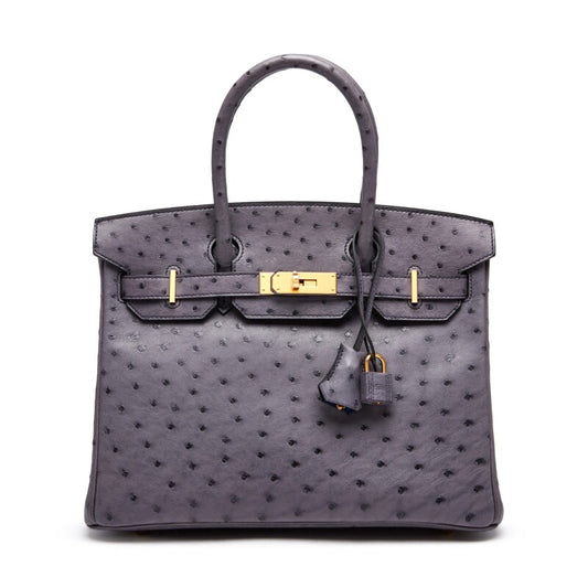 Hermès Birkin 30 HSS — Gris Agate Ostrich Leather Gold Hardware