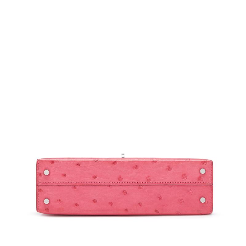Hermès Mini Kelly II 20 – Rose Tyrien Ostrich with Palladium Hardware - Zeuskicks