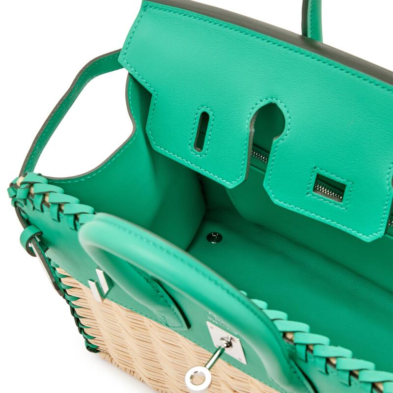Hermès Picnic Birkin 25 Menthe Swift & Osier Wicker Palladium Hardware