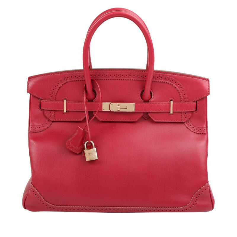 Hermès Rubis Swift Ghillies Birkin 35 Gold Hardware