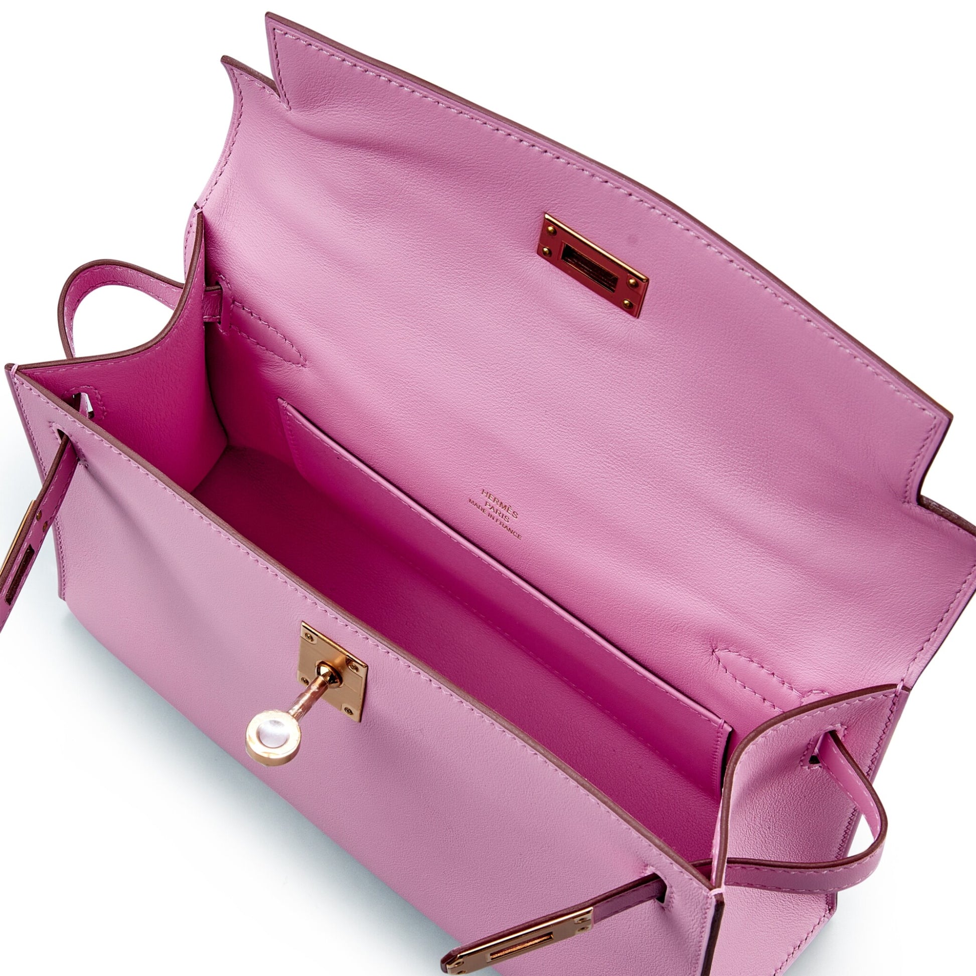 Hermès Kelly Pochette – Mauve Sylvestre Swift with Rose Gold Hardware - Zeuskicks