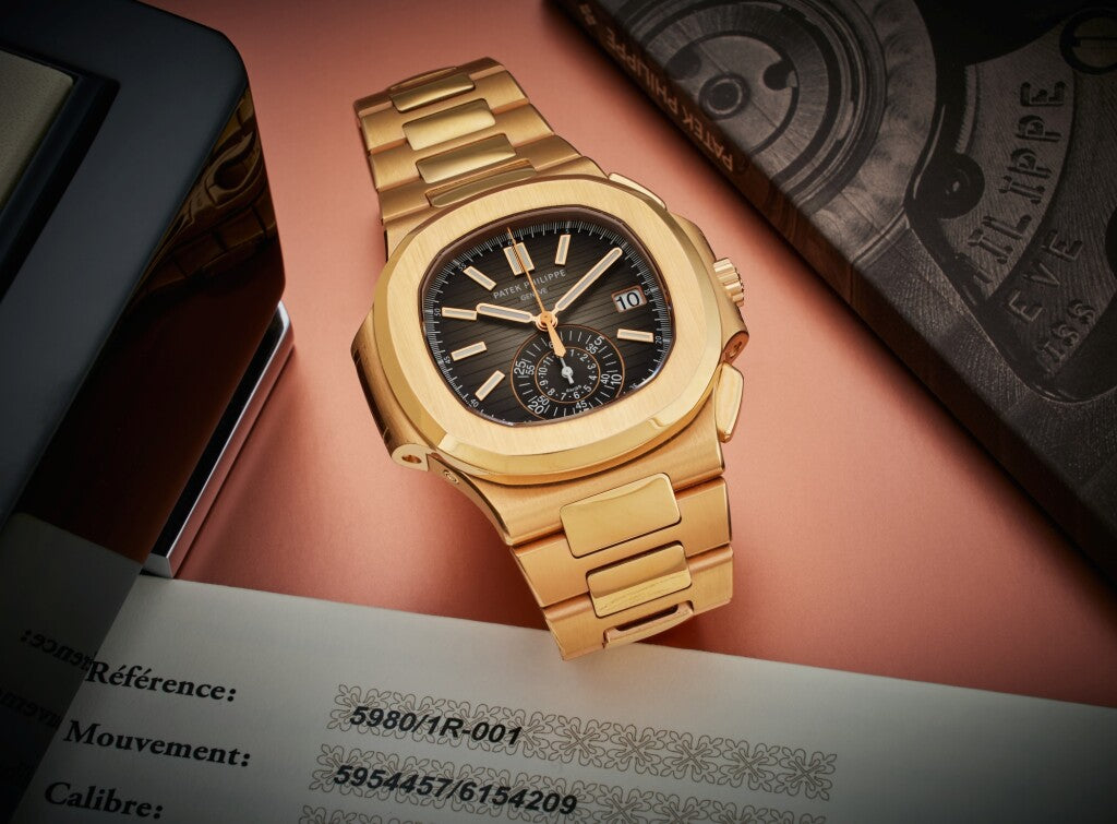 Men’s Patek Philippe Nautilus 5980/1R-001 Rose Gold Automatic Chronograph Watch