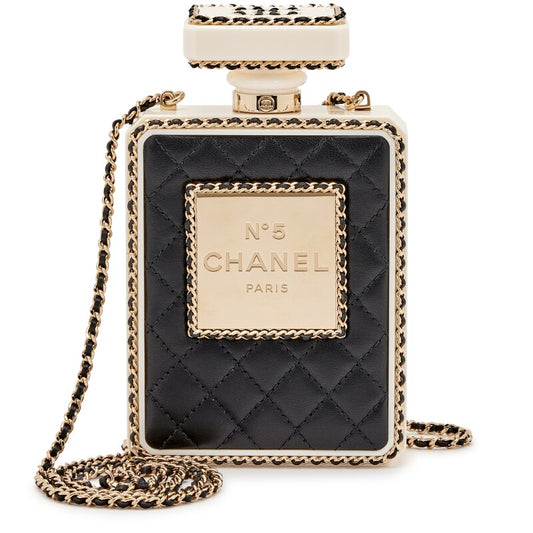 Chanel Minaudière – Black Quilted Leather & White Perspex - Zeuskicks
