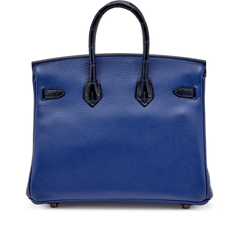 Hermès Birkin 25 – Bleu Saphir & Bleu Marine Matte Alligator & Novillo Touch - Zeuskicks