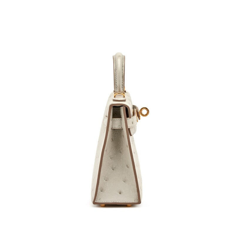 Hermès Mini Kelly 20 – Gris Perle Ostrich with Gold Hardware - Zeuskicks