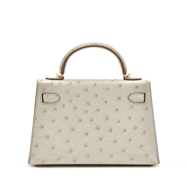 Hermès Mini Kelly 20 – Gris Perle Ostrich with Gold Hardware - Zeuskicks