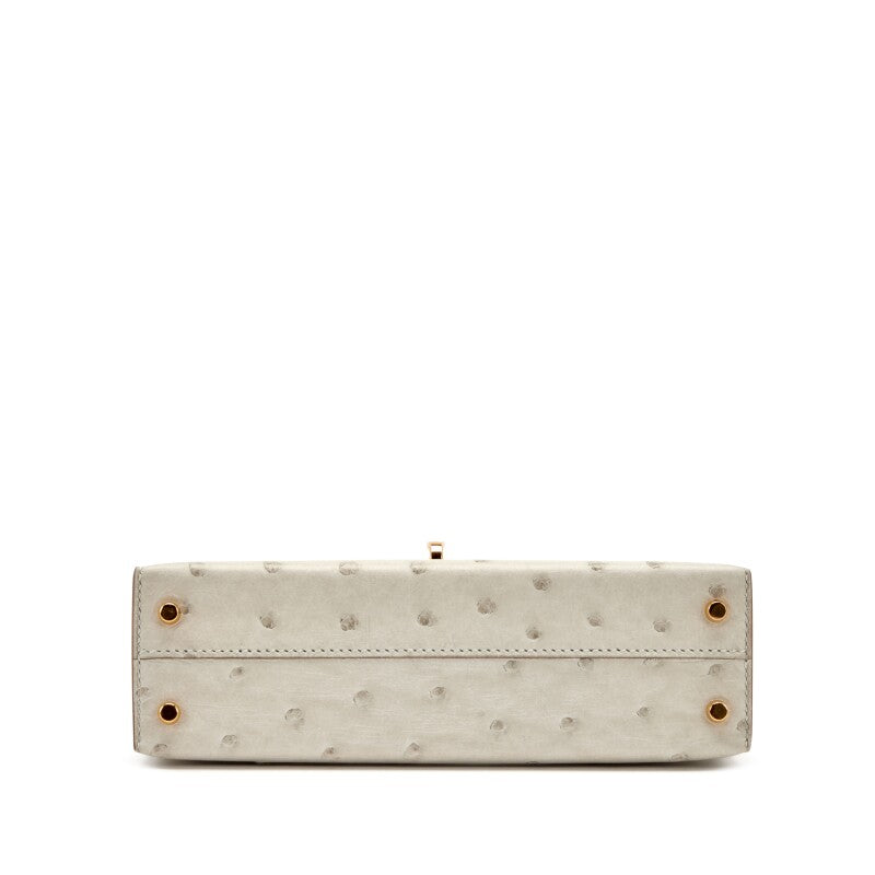 Hermès Mini Kelly 20 – Gris Perle Ostrich with Gold Hardware - Zeuskicks