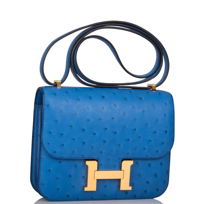 Hermès Mini Constance 18 – Mykonos Ostrich Leather with Gold Hardware - Zeuskicks