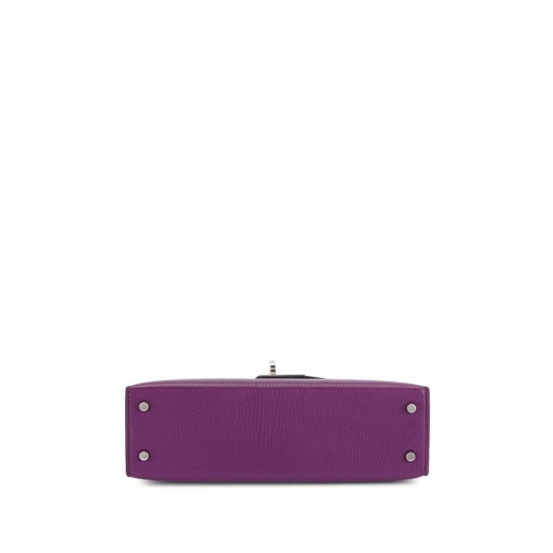 Hermès Anemone Chèvre Mini Kelly II 20 – Palladium Hardware