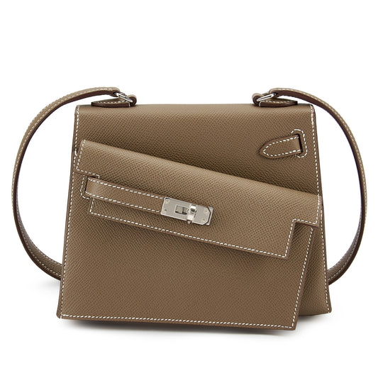 Hermès Kelly en Désordre 20 Sellier – Etoupe Epsom with Palladium Hardware